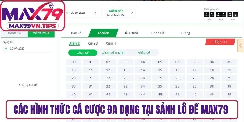 Các hình thức cá cược đa dạng tại sảnh lô đề Max79 hiện nay