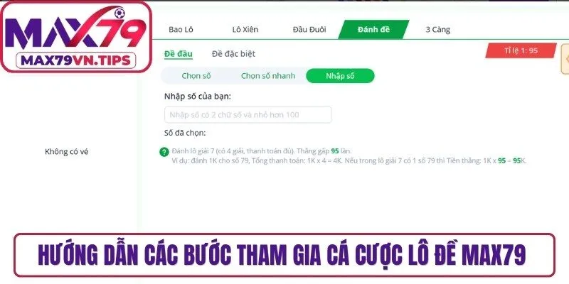 Hướng dẫn các bước tham gia cá cược lô đề Max79 chuẩn xác, hiệu quả