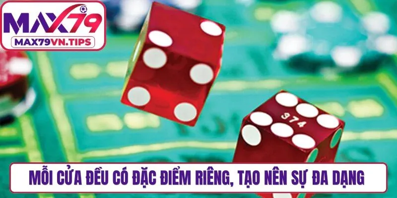 Mỗi cửa đều có đặc điểm riêng, tạo nên sự đa dạng trong từng ván chơi