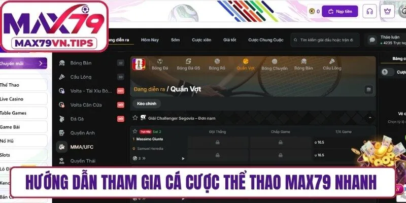 Hướng dẫn tham gia cá cược thể thao Max79 nhanh chóng